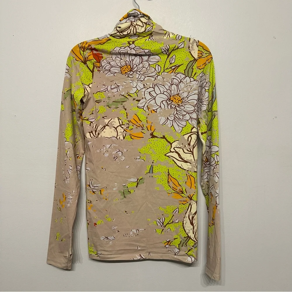 Kawakey Distressed Vintage Floral Print Turtleneck Top - Picture 4 of 10